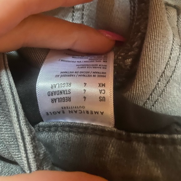 American Eagle Ripped Charcoal Gray Jeans - Picture 3 of 5